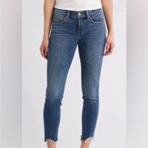 Lucky Brand Bridgette High Rise Skinny Shark Bite Hem Blue Jeans, Size 10/30
